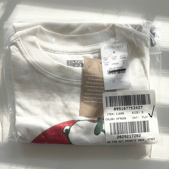 NWT J. Crew Peanuts® X Crewcuts "Far out" Graphic T-shirt White - Picture 5 of 6